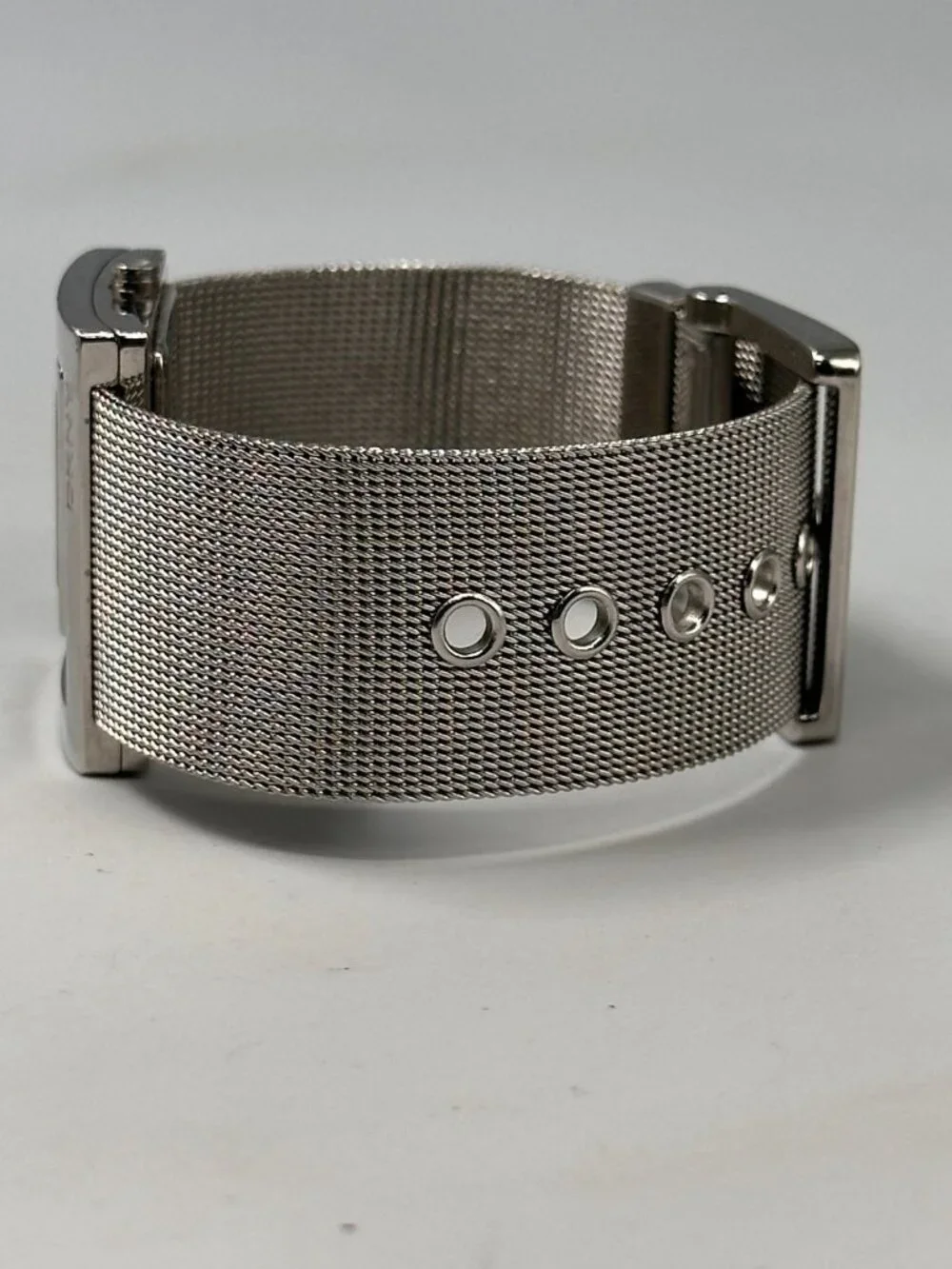 DKNY Watch Women Stainless Steel Square Dial Mesh Band New Battery 8.5